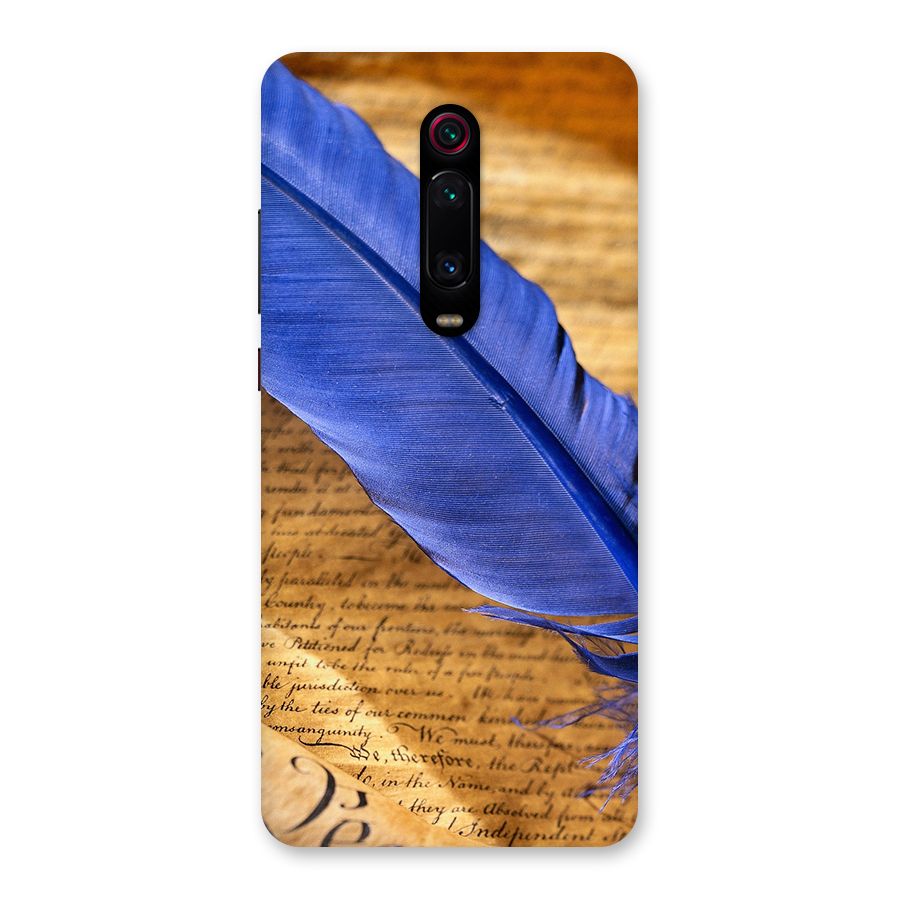 Beautiful Blue Feather Back Case for Redmi K20 Pro