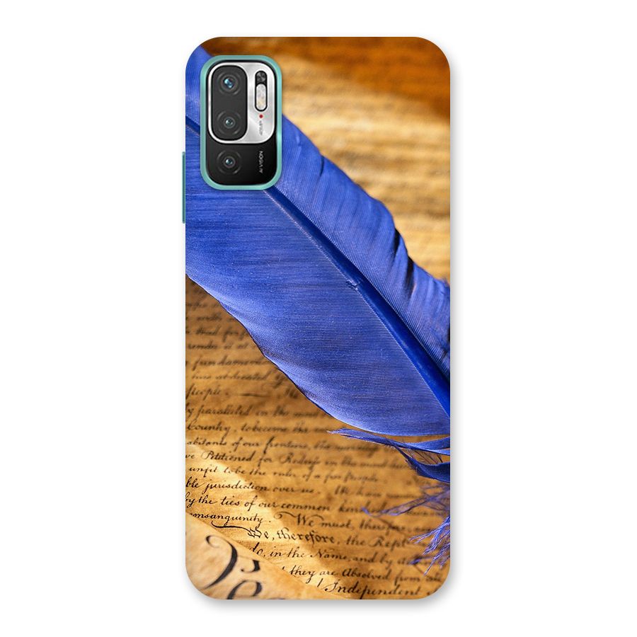 Beautiful Blue Feather Back Case for Redmi Note 10T 5G