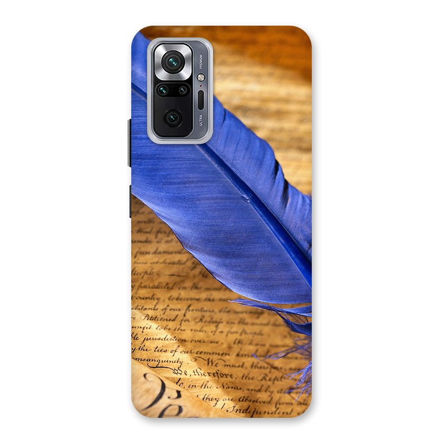 Beautiful Blue Feather Back Case for Redmi Note 10 Pro Max