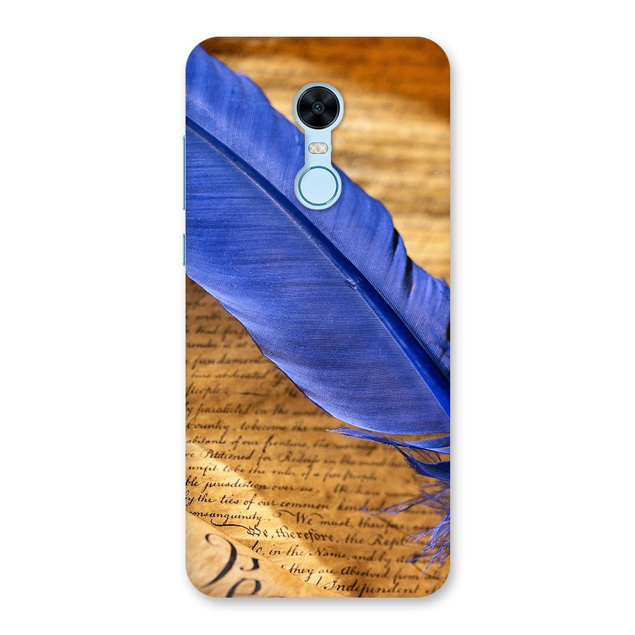 Beautiful Blue Feather Back Case for Redmi Note 5