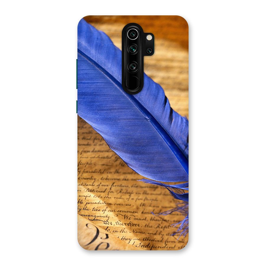 Beautiful Blue Feather Back Case for Redmi Note 8 Pro