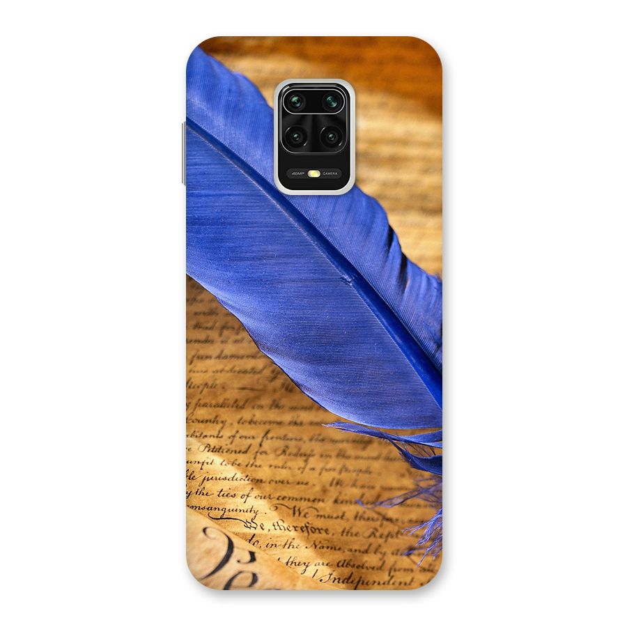 Beautiful Blue Feather Back Case for Redmi Note 9 Pro Max