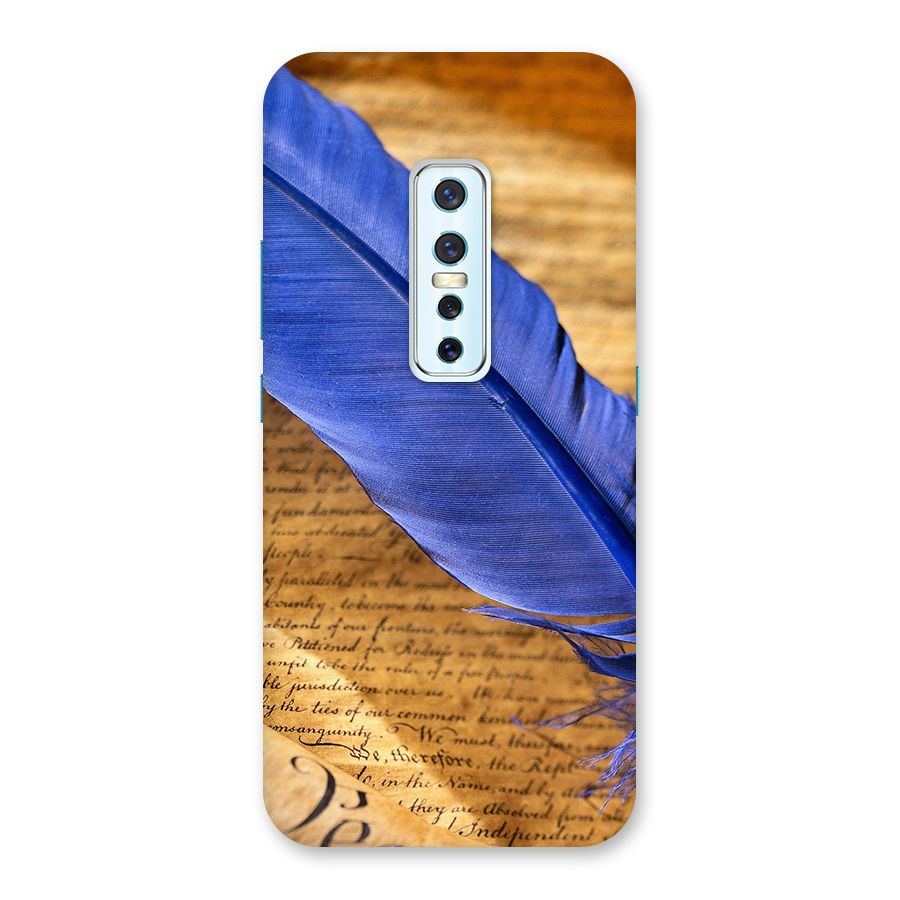 Beautiful Blue Feather Back Case for Vivo V17 Pro