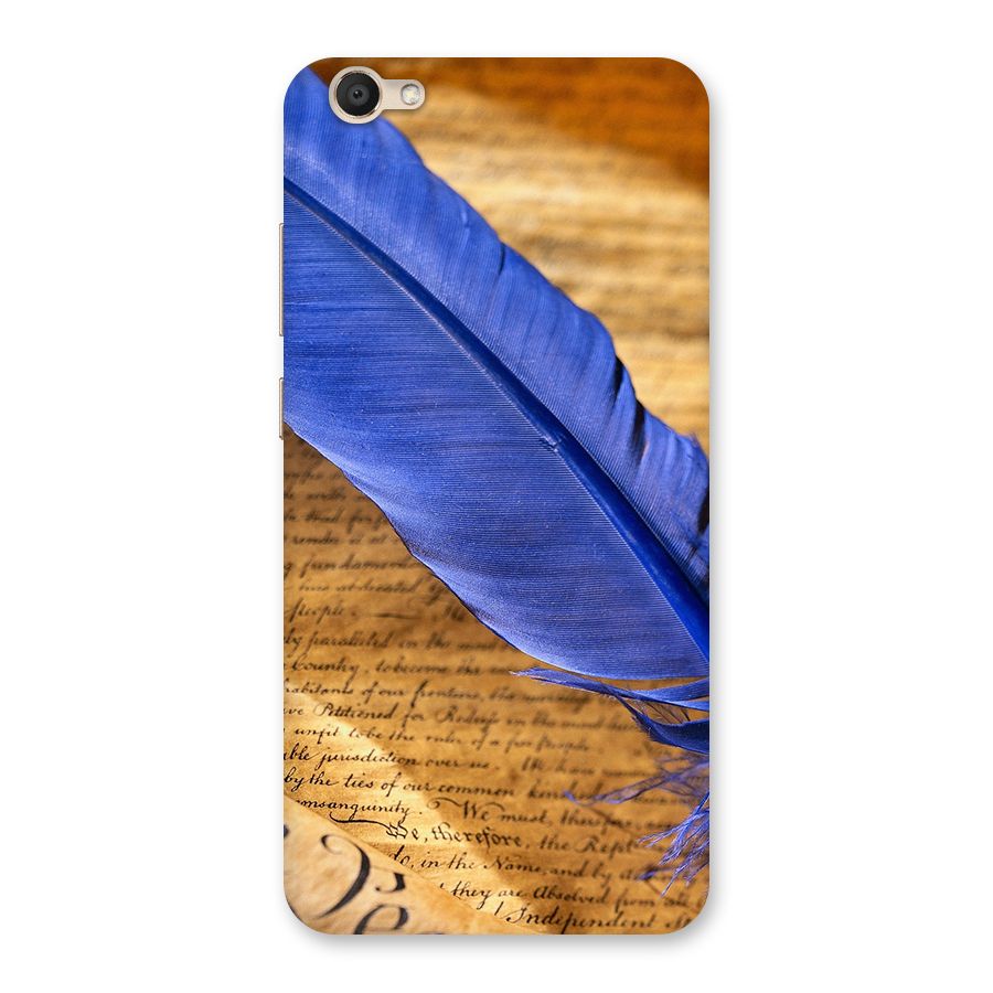 Beautiful Blue Feather Back Case for Vivo V5