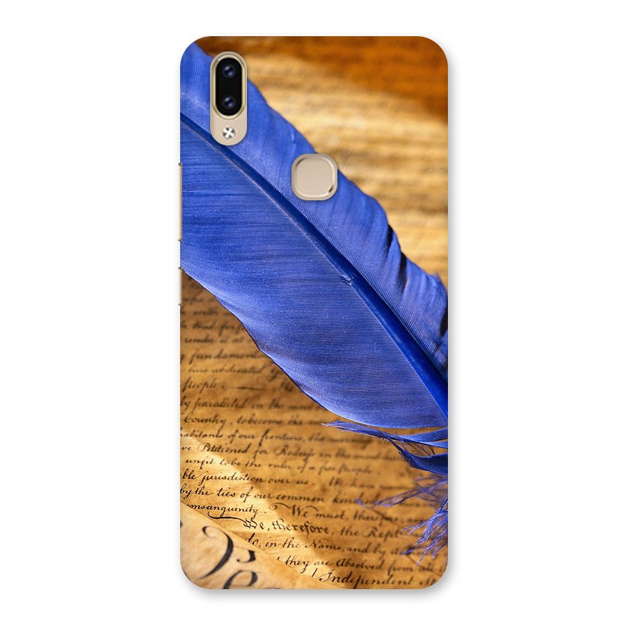 Beautiful Blue Feather Back Case for Vivo V9 Youth