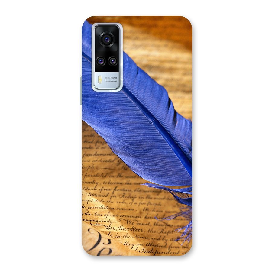 Beautiful Blue Feather Back Case for Vivo Y31