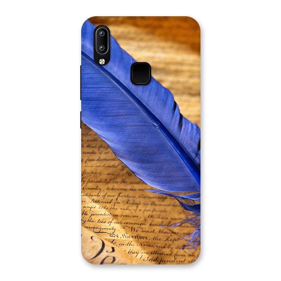 Beautiful Blue Feather Back Case for Vivo Y93