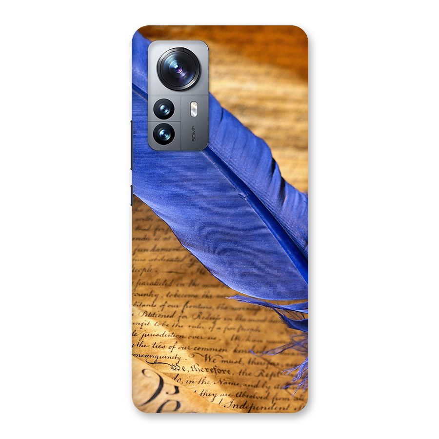 Beautiful Blue Feather Back Case for Xiaomi 12 Pro