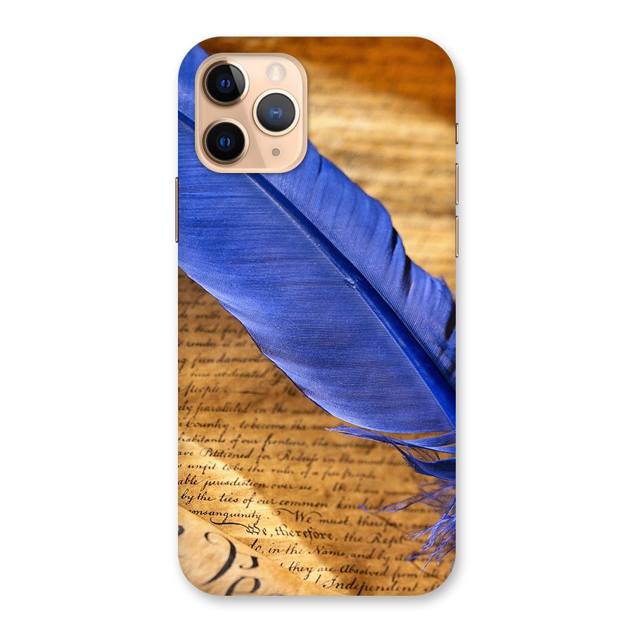 Beautiful Blue Feather Back Case for iPhone 11 Pro