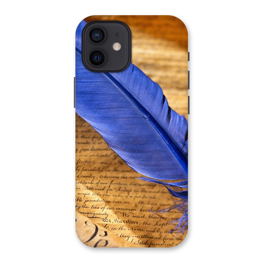 Beautiful Blue Feather Back Case for iPhone 12