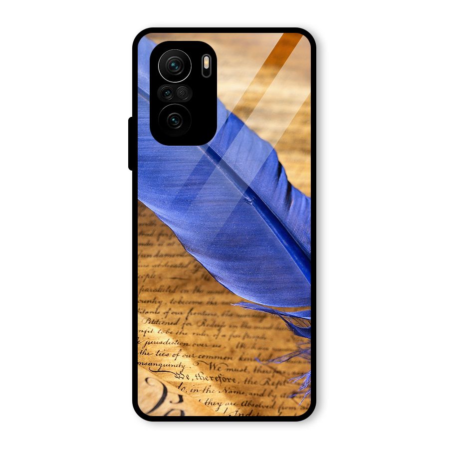 Beautiful Blue Feather Glass Back Case for Mi 11x