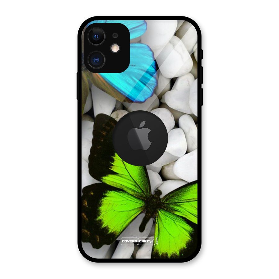 Beautiful Butterflies Glass Back Case for iPhone 11 Logo Cut