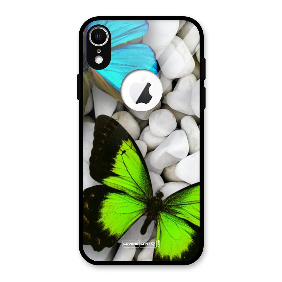 Beautiful Butterflies Glass Back Case for iPhone XR Logo Cut