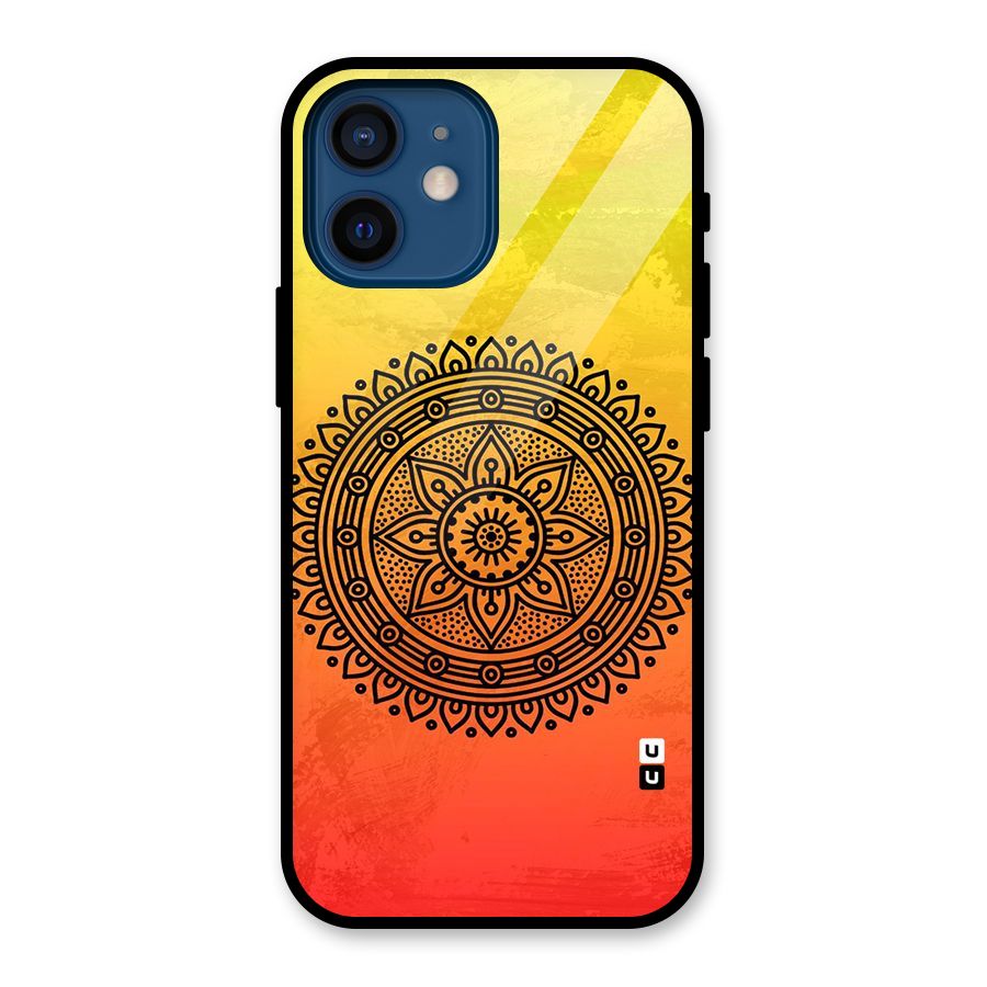 Beautiful Circle Art Glass Back Case for iPhone 12 Mini