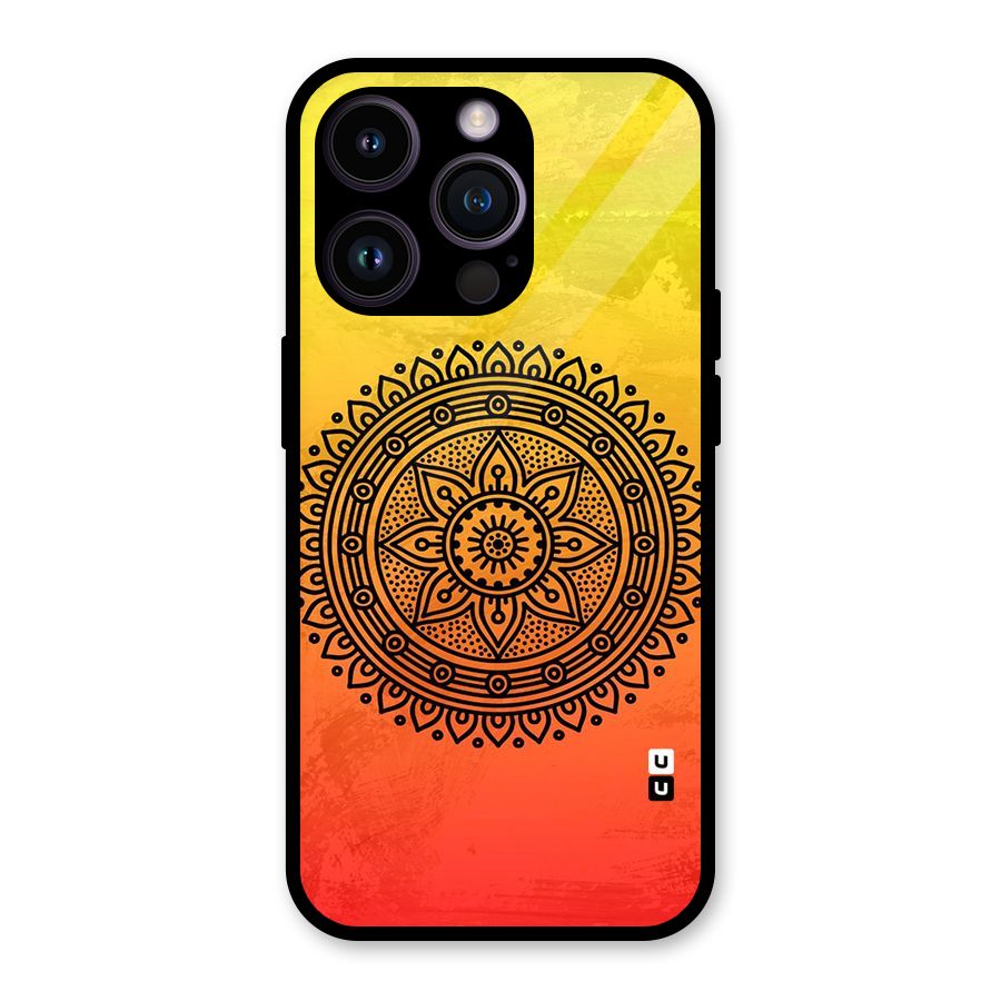 Beautiful Circle Art Glass Back Case for iPhone 14 Pro