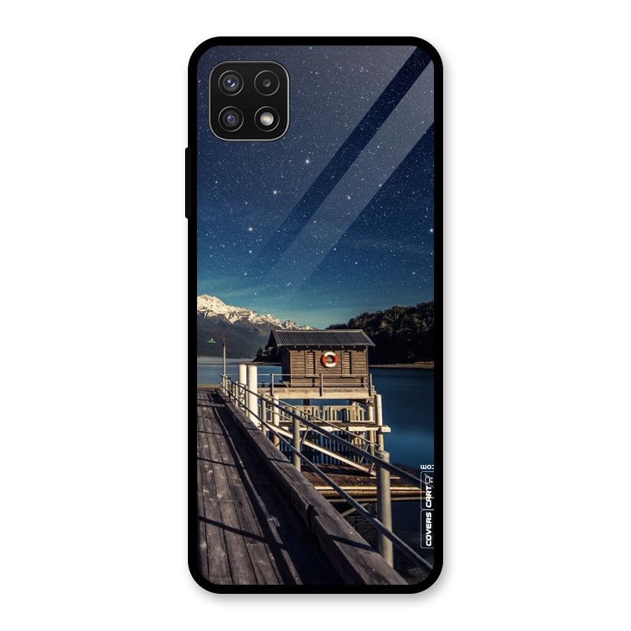 Beautiful Dock Hut Glass Back Case for Galaxy A22 5G