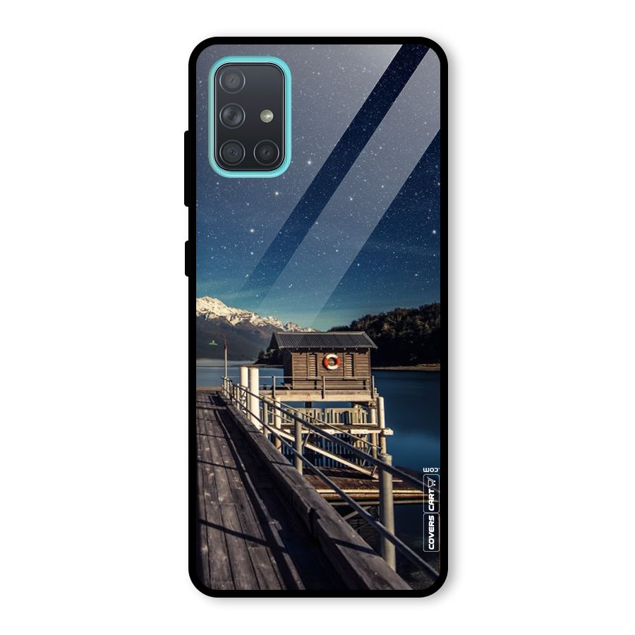 Beautiful Dock Hut Glass Back Case for Galaxy A71