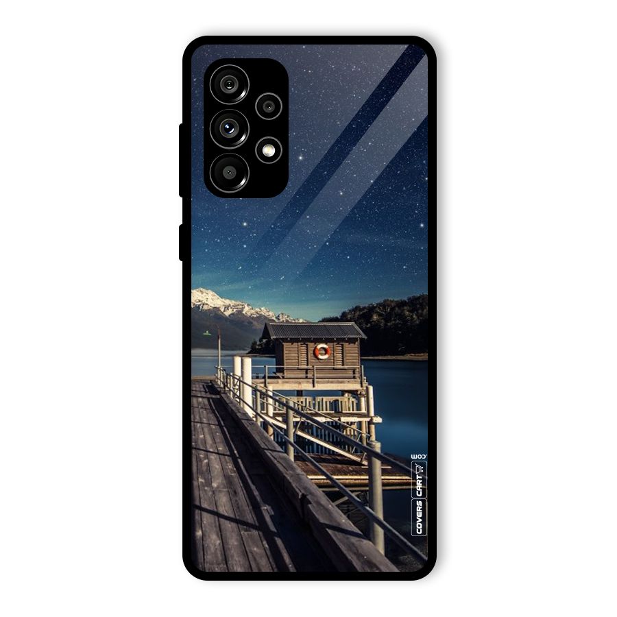 Beautiful Dock Hut Glass Back Case for Galaxy A73 5G