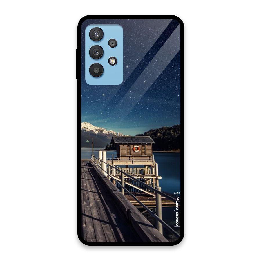 Beautiful Dock Hut Glass Back Case for Galaxy M32 5G