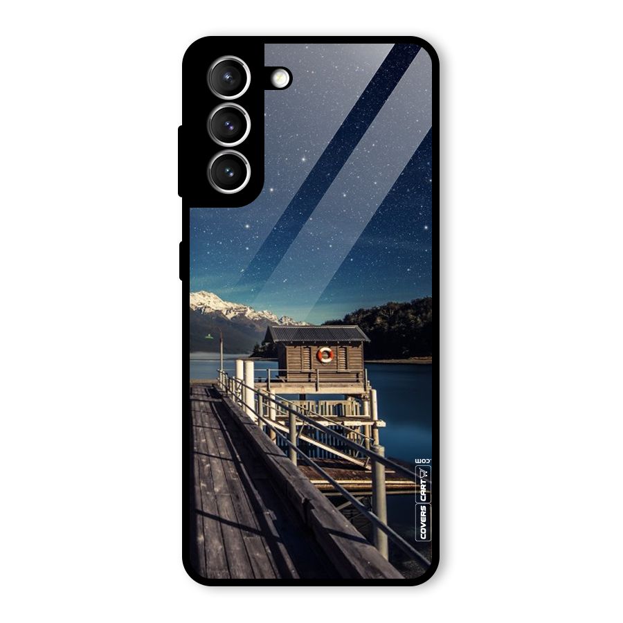 Beautiful Dock Hut Glass Back Case for Galaxy S21 5G