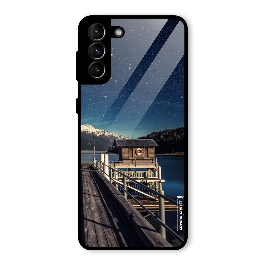 Beautiful Dock Hut Glass Back Case for Galaxy S21 Plus
