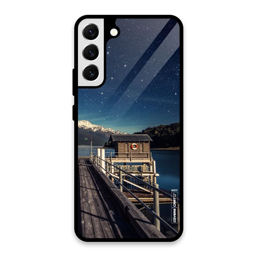 Beautiful Dock Hut Glass Back Case for Galaxy S22 Plus 5G