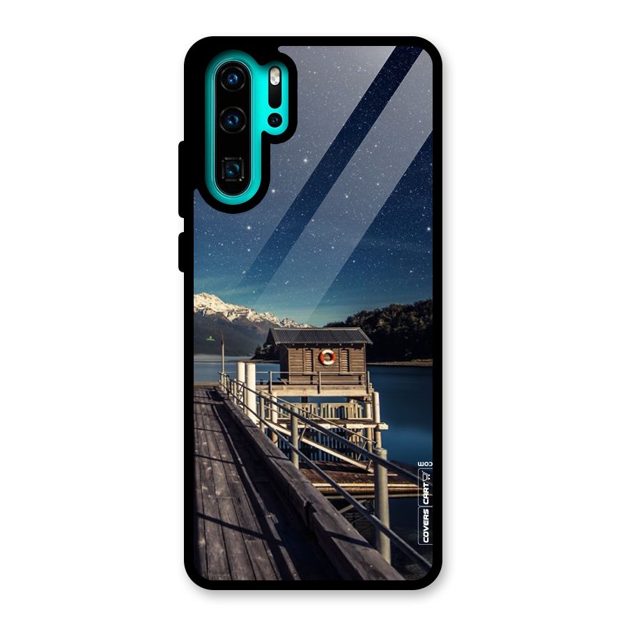 Beautiful Dock Hut Glass Back Case for Huawei P30 Pro