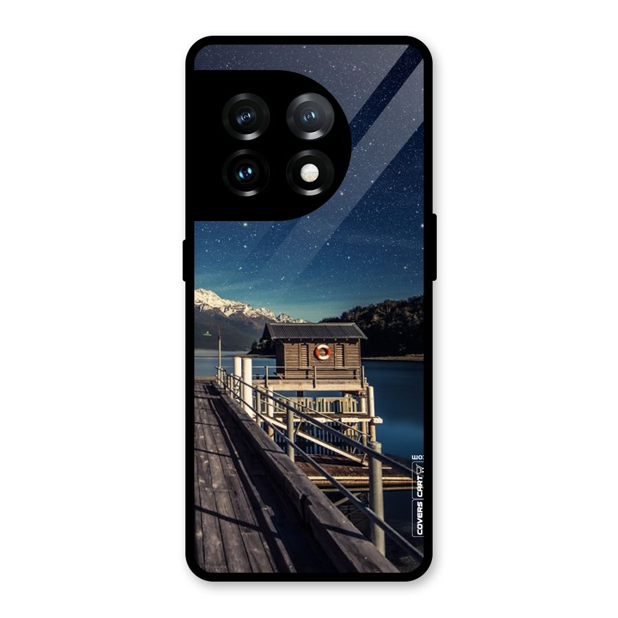 Beautiful Dock Hut Glass Back Case for OnePlus 11