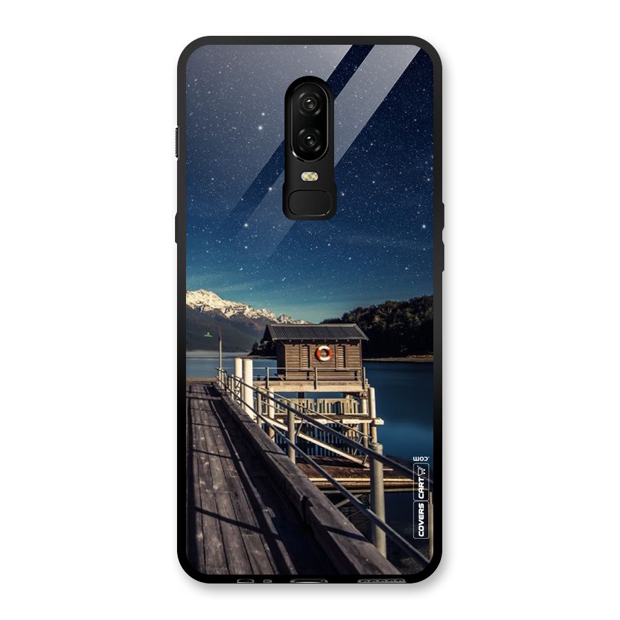 Beautiful Dock Hut Glass Back Case for OnePlus 6