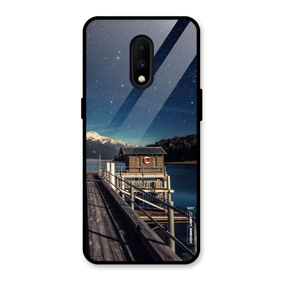 Beautiful Dock Hut Glass Back Case for OnePlus 7