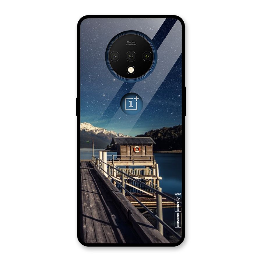 Beautiful Dock Hut Glass Back Case for OnePlus 7T