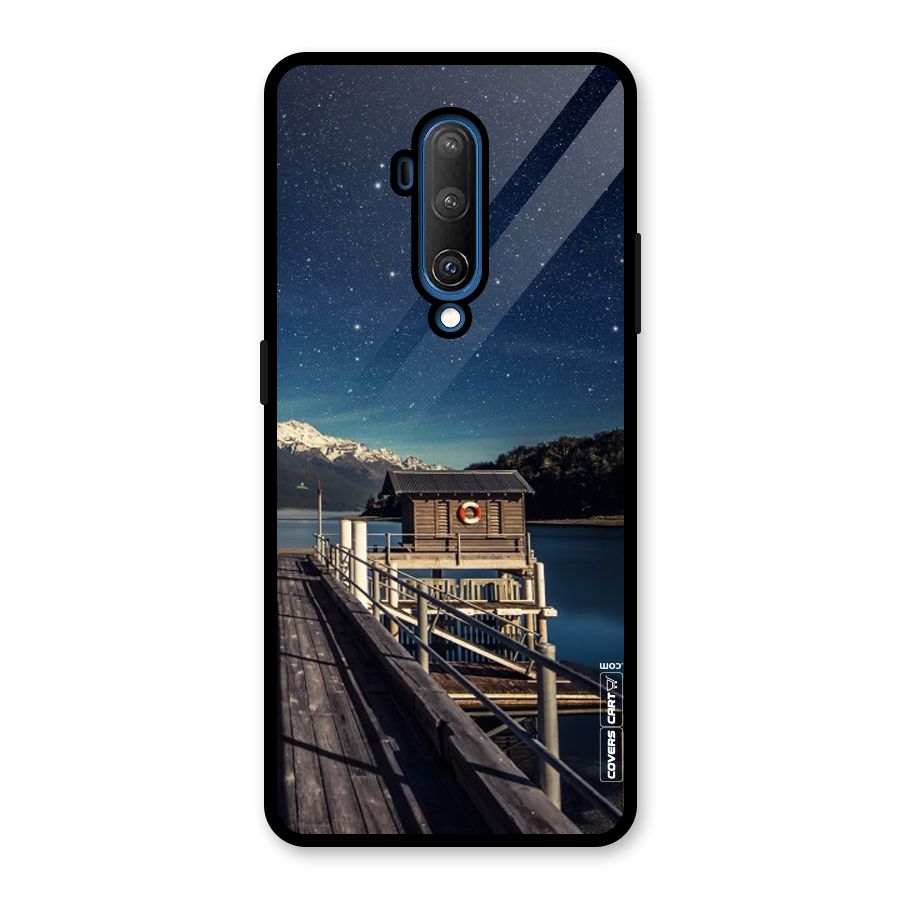 Beautiful Dock Hut Glass Back Case for OnePlus 7T Pro