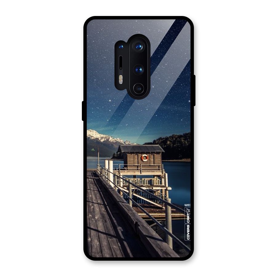 Beautiful Dock Hut Glass Back Case for OnePlus 8 Pro