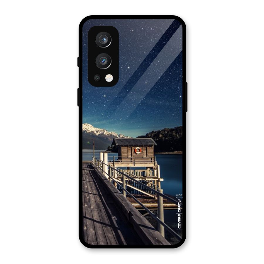 Beautiful Dock Hut Glass Back Case for OnePlus Nord 2 5G