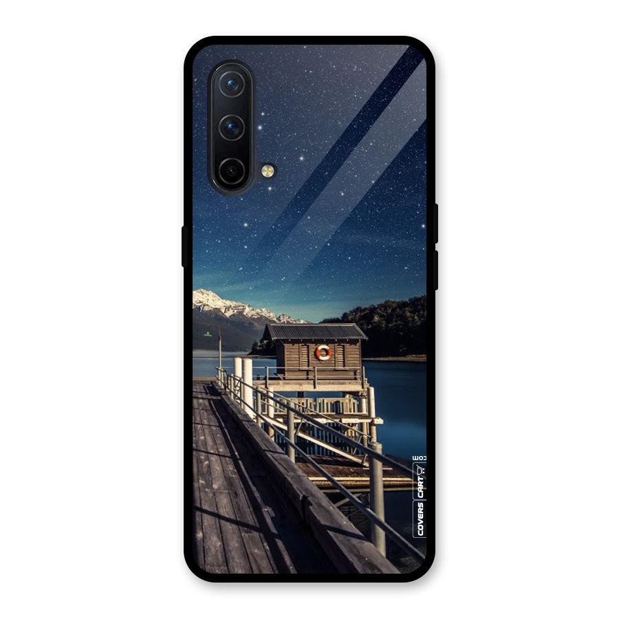 Beautiful Dock Hut Glass Back Case for OnePlus Nord CE 5G