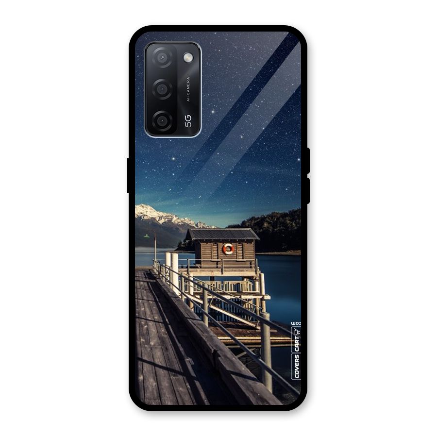 Beautiful Dock Hut Glass Back Case for Oppo A53s 5G