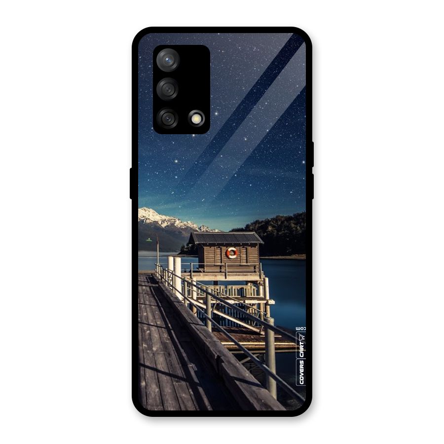 Beautiful Dock Hut Glass Back Case for Oppo F19