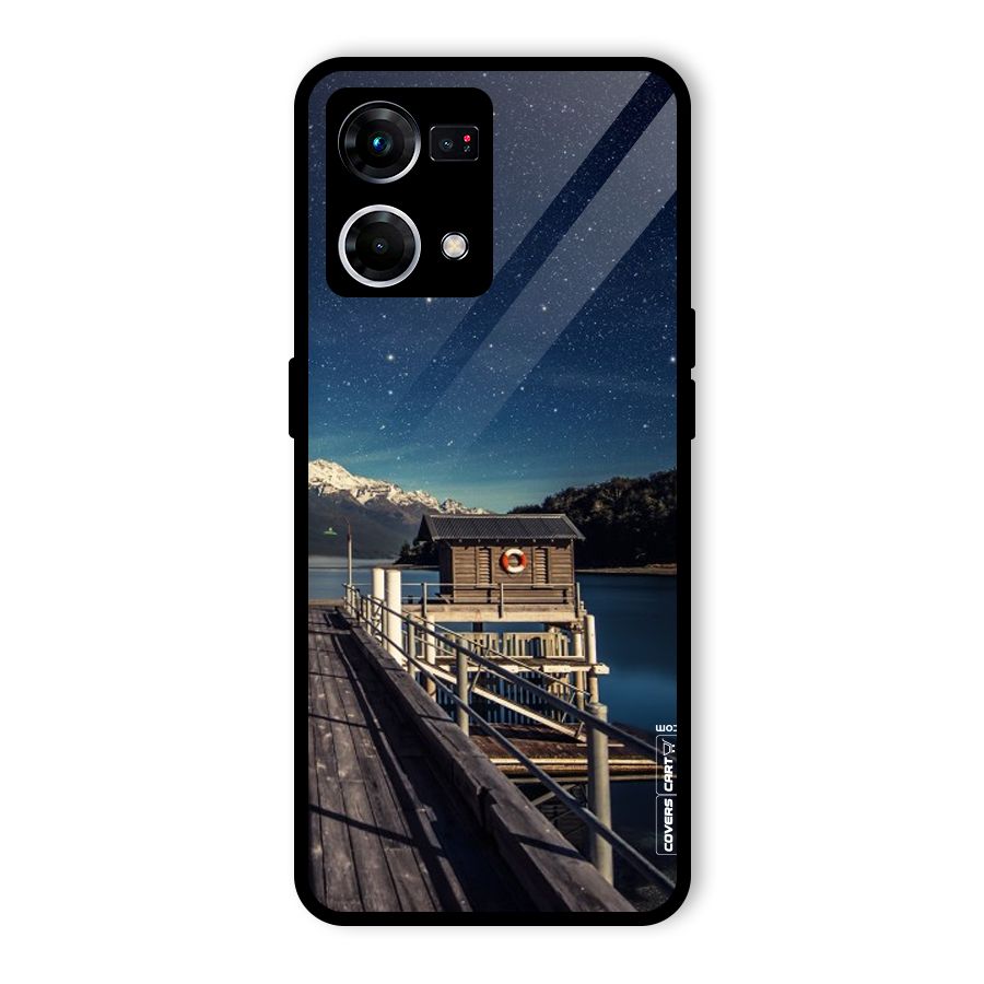 Beautiful Dock Hut Glass Back Case for Oppo F21 Pro 4G