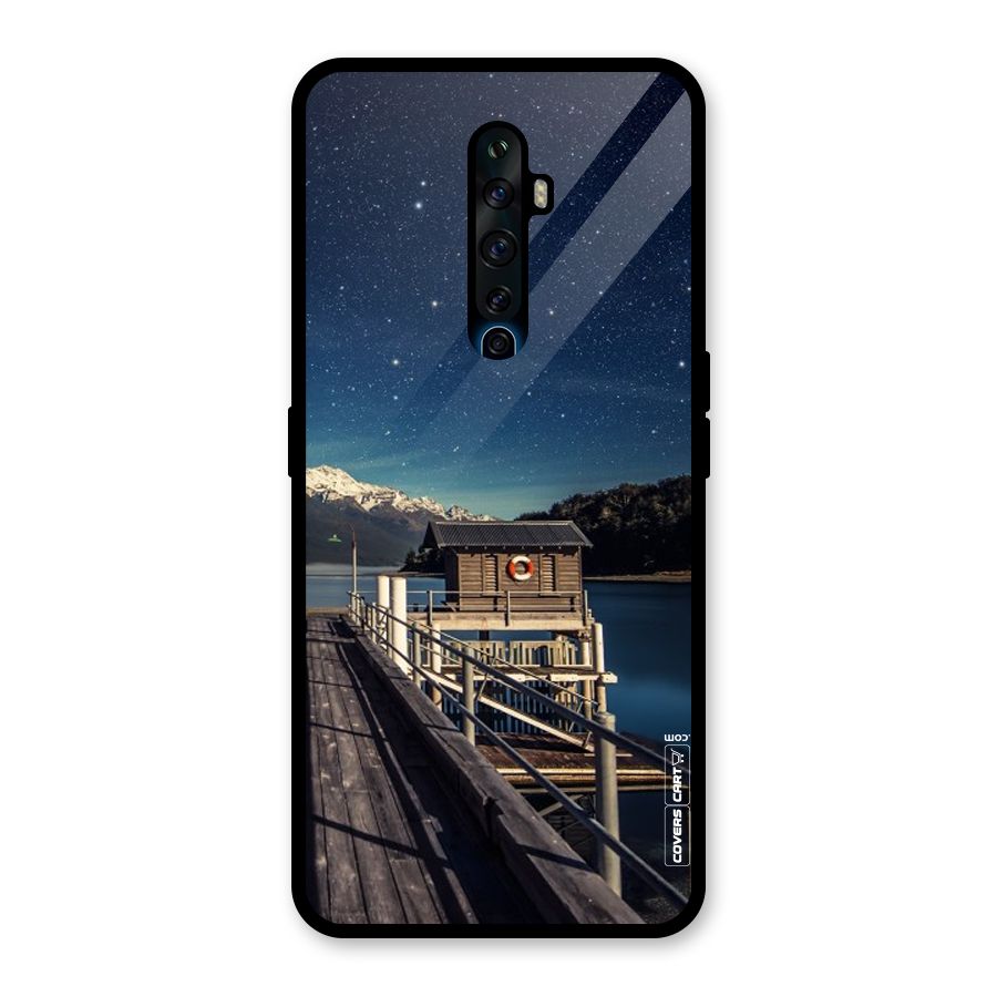 Beautiful Dock Hut Glass Back Case for Oppo Reno2 F