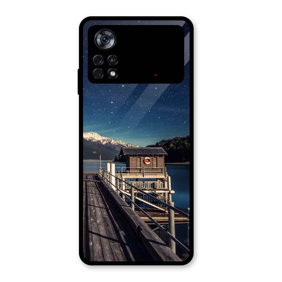 Beautiful Dock Hut Glass Back Case for Poco X4 Pro 5G
