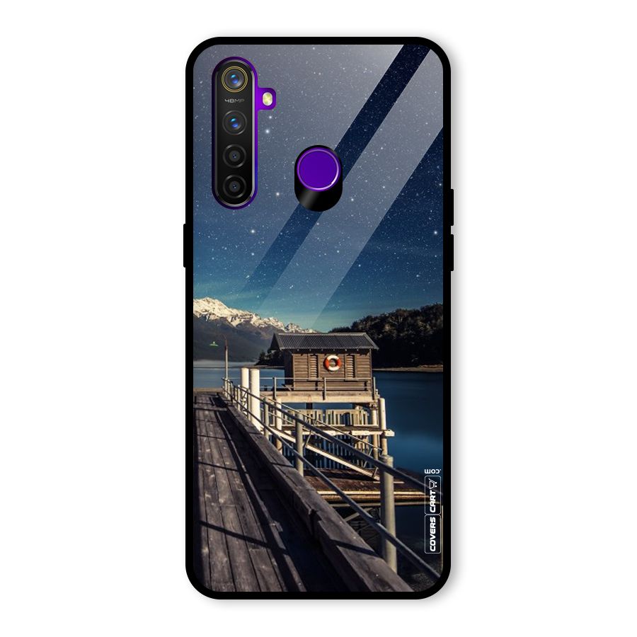Beautiful Dock Hut Glass Back Case for Realme 5 Pro