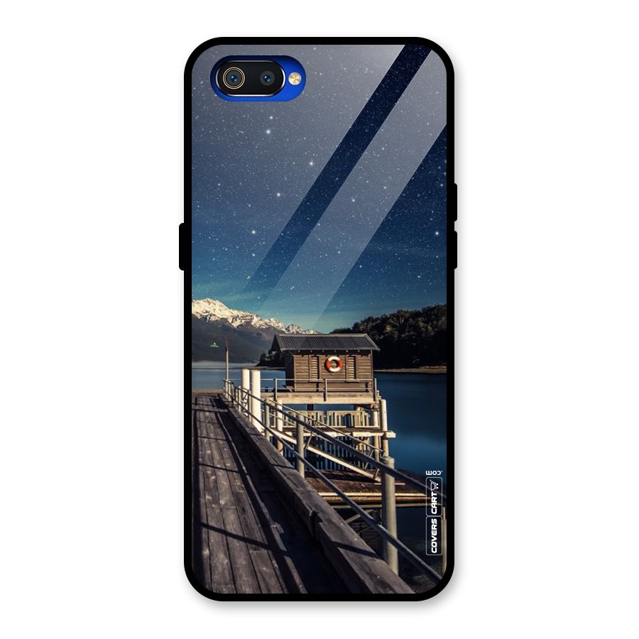 Beautiful Dock Hut Glass Back Case for Realme C2