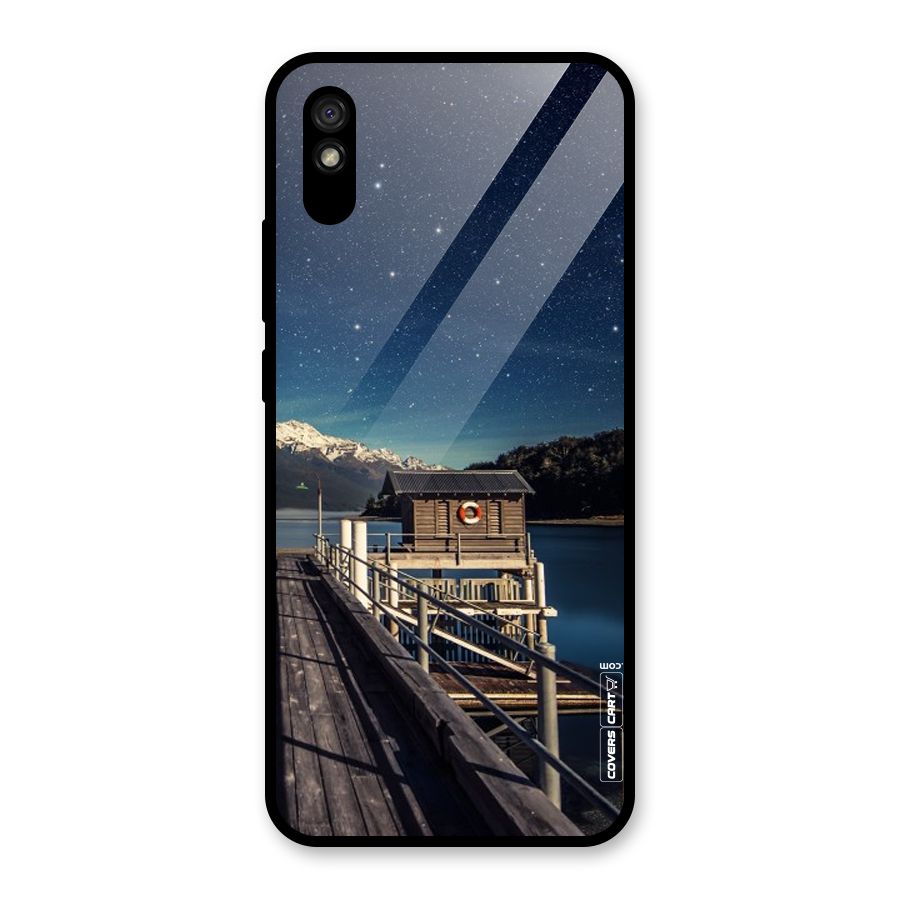 Beautiful Dock Hut Glass Back Case for Redmi 9A