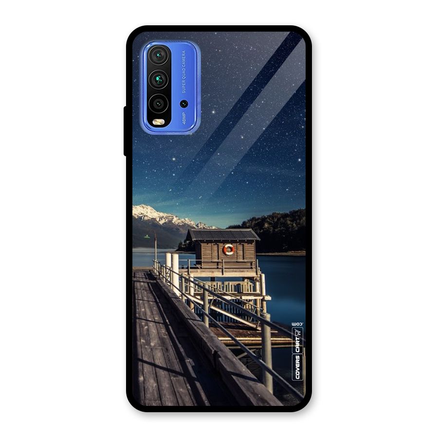 Beautiful Dock Hut Glass Back Case for Redmi 9 Power