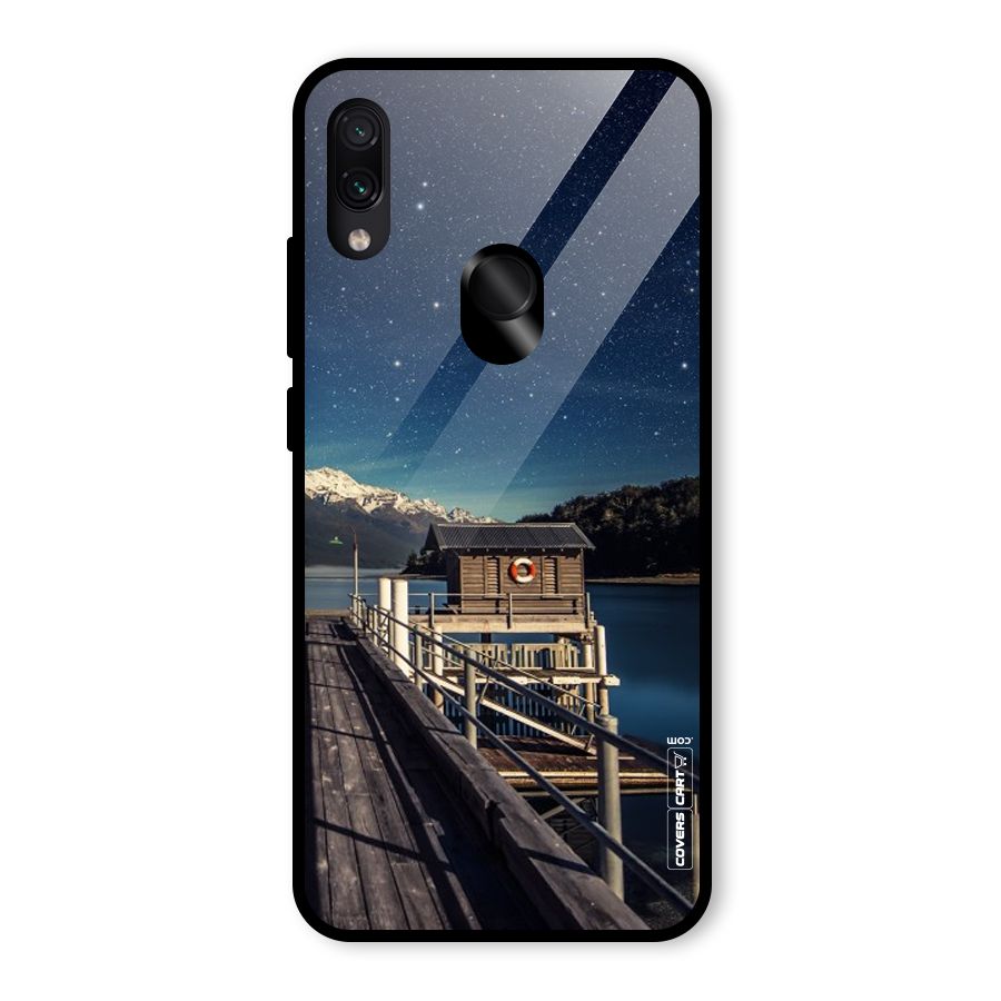 Beautiful Dock Hut Glass Back Case for Redmi Note 7S