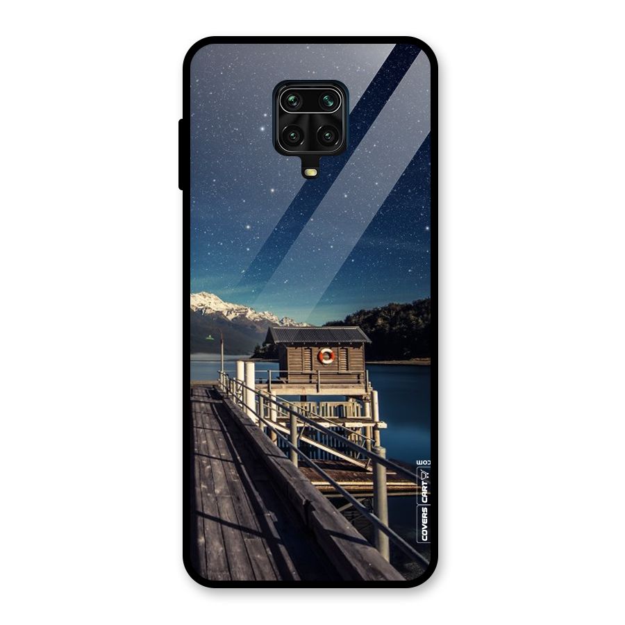 Beautiful Dock Hut Glass Back Case for Redmi Note 9 Pro
