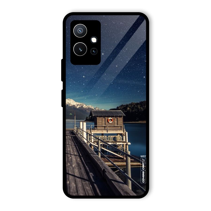 Beautiful Dock Hut Glass Back Case for Vivo T1 5G