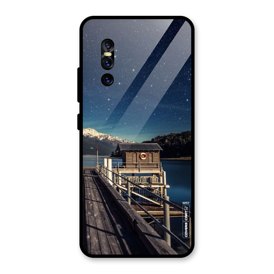 Beautiful Dock Hut Glass Back Case for Vivo V15 Pro