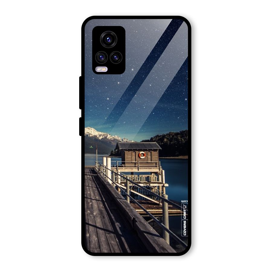 Beautiful Dock Hut Glass Back Case for Vivo V20