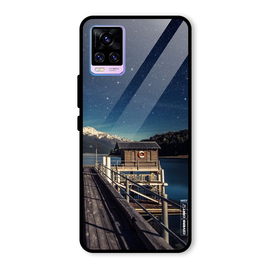 Beautiful Dock Hut Glass Back Case for Vivo V20 Pro